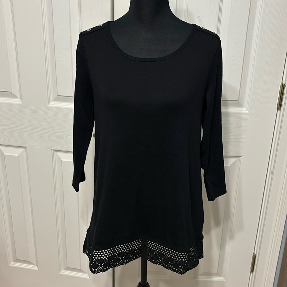 Karen Scott Crochet Hem Top